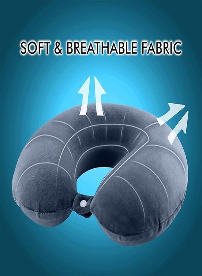 ALN® Premium Velvet Travel Neck Pillow for Travelling and Sleeping in Airplane Flight, Cab, Car, Train, Bus for Men and Women Head Rest Neck Holder Pillow for Pain Relief - Image 3